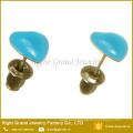 Fashion Surgical Steel Epoxy Coated Heart Shaped Earring Studs